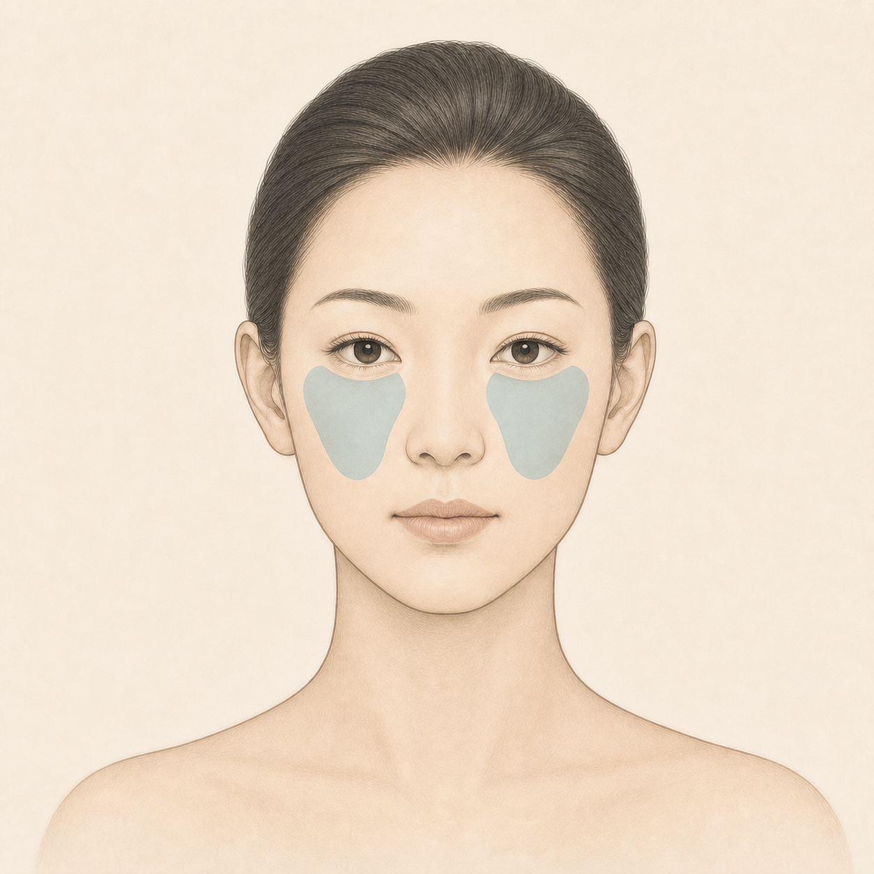 裏中顔面リフトの剥離範囲を示す模式図